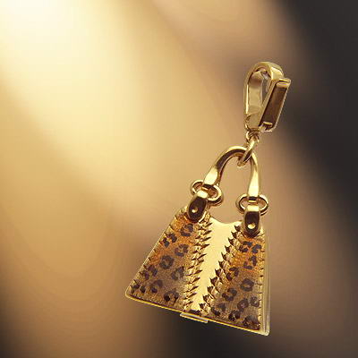 周生生豹纹钥匙扣 