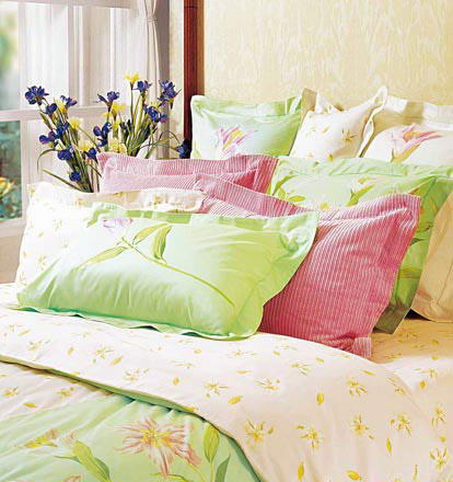 锦绣床品营造舒适田园卧室
