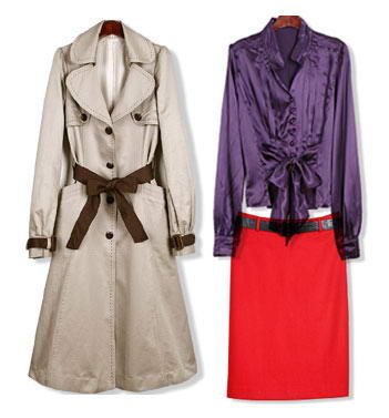 清爽风衣装扮OL美人