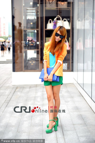 绿色积木跟玛丽珍鞋