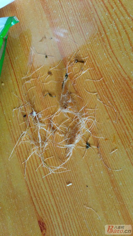 八通网友爆料康师傅方便面吃出了宝:是线还是毛？(图)