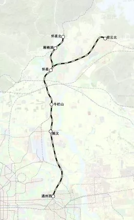 北京市郊铁路通密线运营路线图