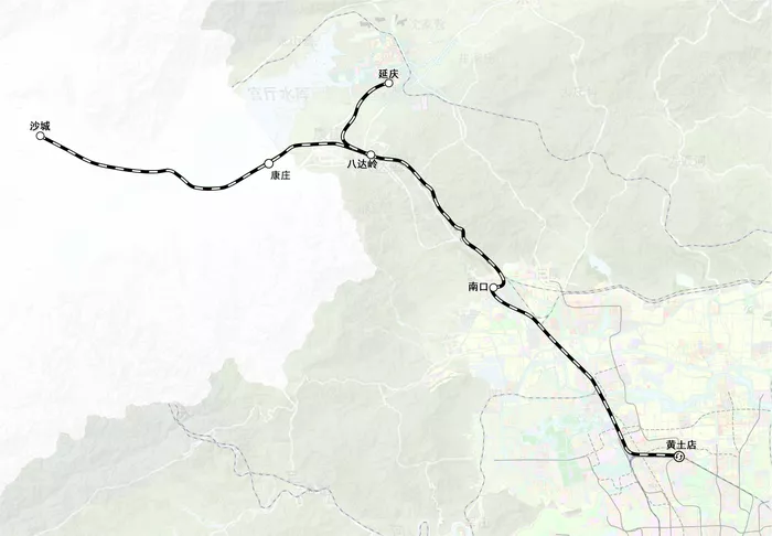 北京市郊铁路S2线运营路线图