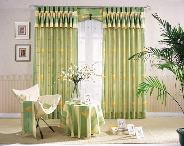 美丽的家窗帘的风景(图)