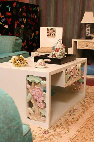 彩绘田园中式茶几